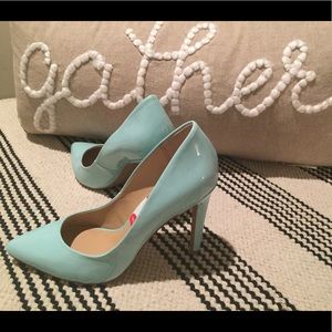 Mint patent leather Joe Fresh pumps. New